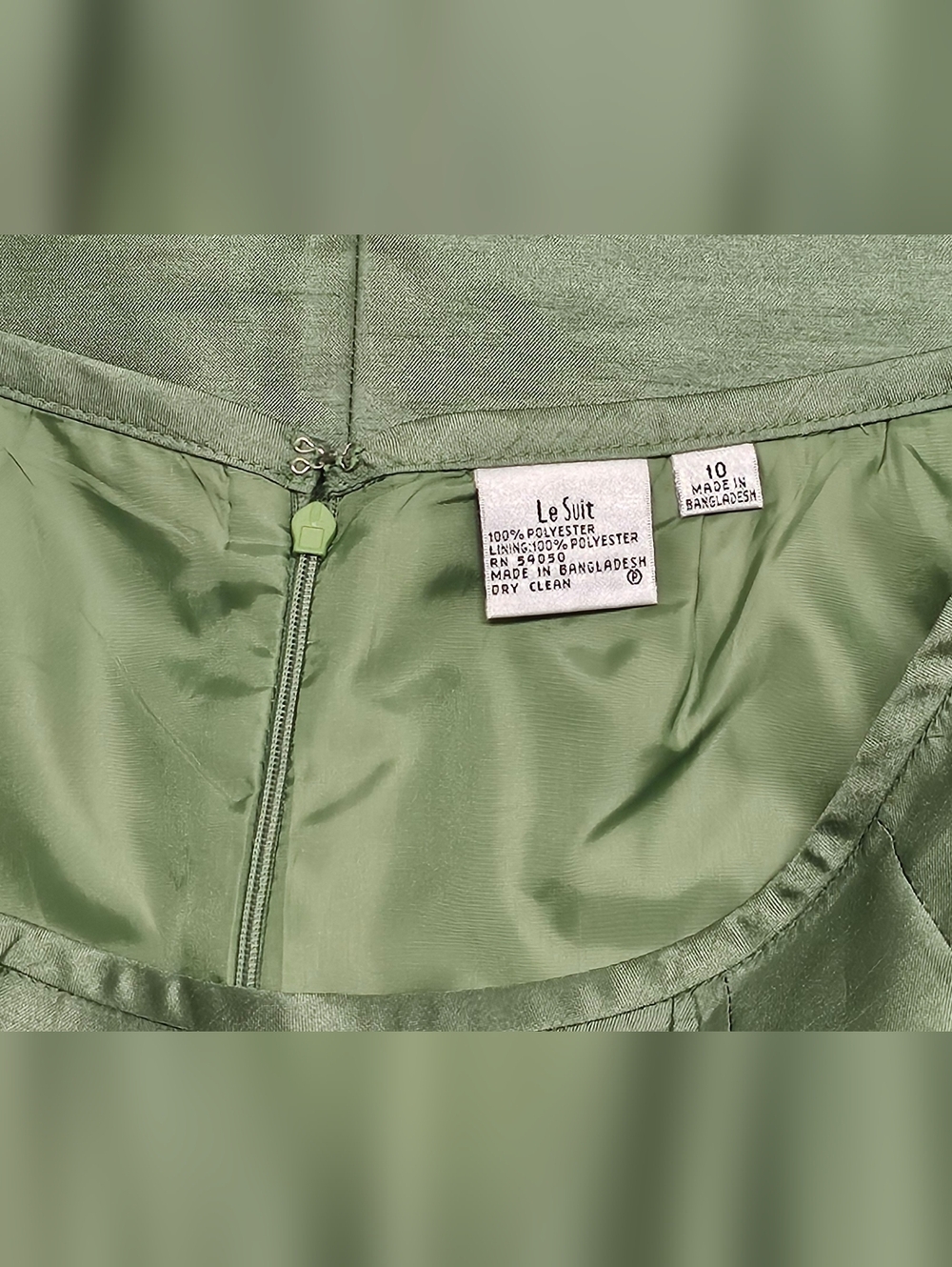 Le Suit Skirt Suit Set Lined Women's Size 10 Lime Green Academia Preppy - Picture 10 of 10